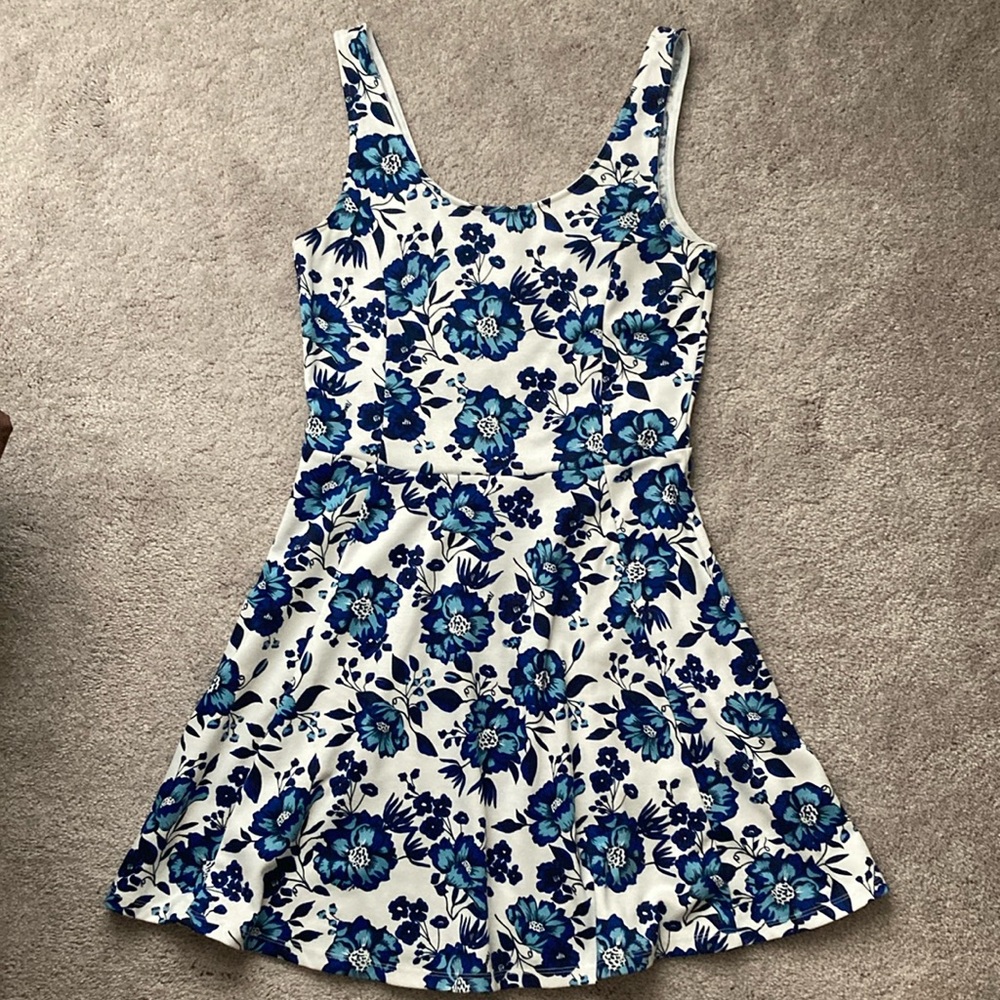 H&M A-Line Sundress Dress in Blue Floral
